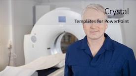  Presentation with mri - PPT layouts having computed tomography axial - professional standing by mri machine background and a light gray colored foreground