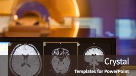  Presentation with brain mri - Slide deck having tomograph brain head scan scanner background and a wine colored foreground