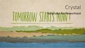  Presentation with personal development - Presentation design consisting of tomorrow-starts-now-inspirational-reminder background and a soft green colored foreground