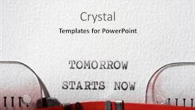  Presentation with now - Slide deck with tomorrow-starts-now-text-written background and a  colored foreground