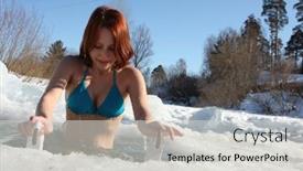  Presentation with winter ice - Theme consisting of tomsk-russia-march-7-traditional background and a light gray colored foreground