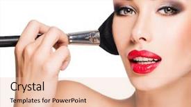  Presentation with foundation - Audience pleasing slide set consisting of tonality - closeup portrait of a woman backdrop and a lemonade colored foreground