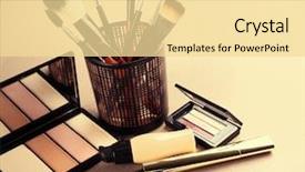  Presentation with cosmetics - Colorful slide deck enhanced with tonality - decorative cosmetics and accessories backdrop and a  colored foreground