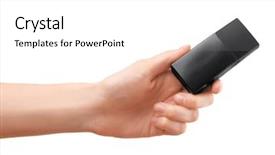  Presentation with foundation - Amazing PPT theme having tonality - female hand holding tonal foundation backdrop and a white colored foreground