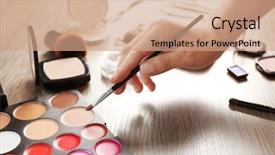  Presentation with philosophical foundation of education - Cool new PPT theme with tonality - female hand with palette backdrop and a coral colored foreground