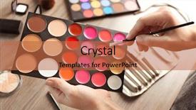  Presentation with foundation - Slides with tonality - female hands with palette background and a red colored foreground