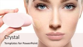  Presentation with philosophical foundation of education - Presentation theme having tonality - girl applies tonal foundation background and a lemonade colored foreground