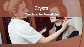  Presentation with makeup artist - Slide deck with tonality - makeup artist with paintbrush applying background and a  colored foreground