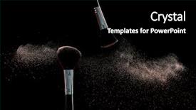  Presentation with brushes makeup - Presentation design having tonality - makeup brushes with flying powder background and a black colored foreground