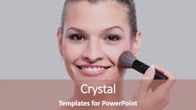  Presentation with foundation - Colorful PPT theme enhanced with tonality - woman applying dry cosmetic tonal backdrop and a coral colored foreground