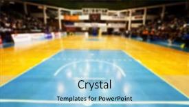  Presentation with basketball court - Beautiful slide set featuring blurry balls - vintage tone blur image backdrop and a light blue colored foreground