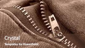  Presentation with denim - Cool new slides with toned denim fragment with zipper backdrop and a tawny brown colored foreground