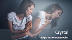  Presentation with depression - PPT theme with toned image double exposure technique background and a ocean colored foreground