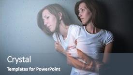  Presentation with depression - Presentation theme enhanced with toned image double exposure technique background and a seafoam green colored foreground