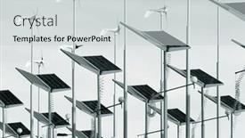  Presentation with wind solar - Slides featuring toned image of wind generators background and a light gray colored foreground