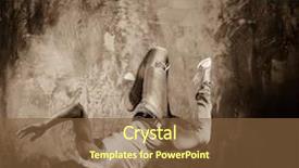  Presentation with movements - PPT theme with toned picture of young man doing acrobatic movements against grunge wall background and a tawny brown colored foreground