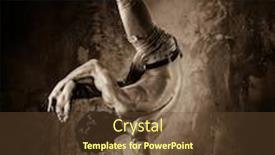  Presentation with movements - Slide set featuring toned picture of young man with naked torso doing acrobatic movements background and a tawny brown colored foreground