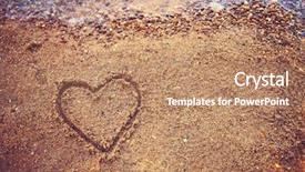  Presentation with sand heart - Slides consisting of toned with a retro vintage background and a coral colored foreground