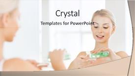  Presentation with skin care - PPT layouts featuring toner - beauty skin care and people background and a cool aqua colored foreground