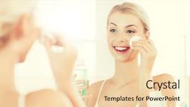  Presentation with skin care - Presentation theme having toner - beauty skin care and people background and a lemonade colored foreground