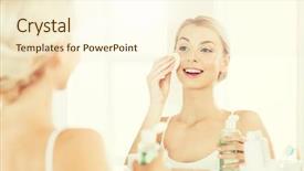  Presentation with skin care - Presentation enhanced with toner - beauty skin care and people background and a cream colored foreground