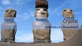  Presentation with ahu - Presentation theme enhanced with tongariki moais of easter island background and a light blue colored foreground