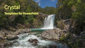  Presentation with waterfall - Presentation design having tongariro crossing national park background and a tawny brown colored foreground