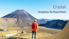  Presentation with beautiful landscapes - Presentation theme featuring tongariro-crossing-north-island-new background and a arctic colored foreground