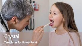  Presentation with tongue - Colorful presentation theme enhanced with tongue - woman doctor examining little girl backdrop and a coral colored foreground