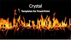  Presentation with panoramic - Presentation theme with tongues of fire background and a black colored foreground