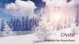  Presentation with winter and new beginnings - Audience pleasing presentation theme consisting of toning effect happy new year backdrop and a sky blue colored foreground