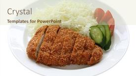  Presentation with japanese food - Slides featuring tonkatsu-a-breaded-deep-fried background and a soft green colored foreground