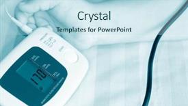  Presentation with measurement - PPT theme enhanced with tonometer measurement of arterial pressure background and a  colored foreground