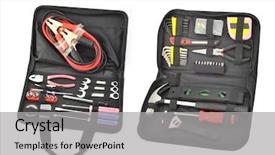  Presentation with paper bag vs plastic bags - Presentation design enhanced with tool bags isolated on white background and a light gray colored foreground