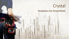  Presentation with mechanic - Audience pleasing PPT layouts consisting of tool belt - close up of woman mechanic backdrop and a sky blue colored foreground