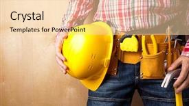  Presentation with work ethic - Slide set enhanced with tool belt - ready to work background and a  colored foreground