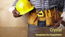  Presentation with ready - Colorful slides enhanced with tool belt - ready to work backdrop and a tawny brown colored foreground