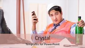  Presentation with workshop - PPT theme with tool box talk - drunk engineer working background and a  colored foreground