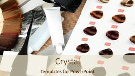  Presentation with hair - Beautiful PPT theme featuring tool die - hair dye kit on board backdrop and a lemonade colored foreground