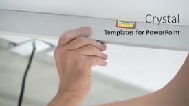  Presentation with flat - Presentation enhanced with tool-level-in-men-s background and a light gray colored foreground