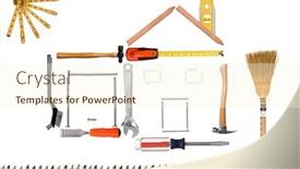  Presentation with white house - Colorful presentation enhanced with tool-montage-of-a-house backdrop and a cream colored foreground