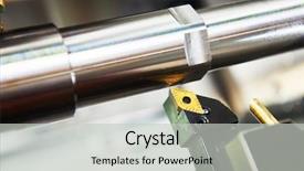 Presentation with shaft - Slides with tool processing steel metal shaft background and a  colored foreground