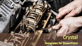  Presentation with vehicle maintenance - Slide deck enhanced with tool repairing auto car engine background and a tawny brown colored foreground