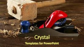  Presentation with wood board - Colorful PPT theme enhanced with tool wood shaving over wooden backdrop and a wine colored foreground