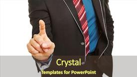  Presentation with virtual event - Audience pleasing slide set consisting of toolbar - index finger of manager pressing backdrop and a  colored foreground