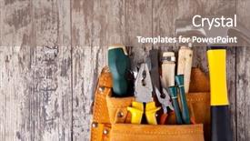  Presentation with box - Cool new theme with toolbox - set of tools in tool backdrop and a coral colored foreground