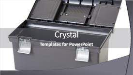  Presentation with photo - Slide deck enhanced with toolbox isolated object photo white background and a gray colored foreground