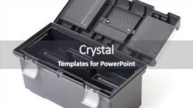  Presentation with foreign object damage - Slide set consisting of toolbox isolated object photo white background and a dark gray colored foreground