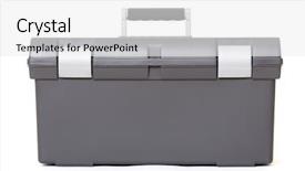  Presentation with photo - PPT theme with toolbox isolated object photo white background and a white colored foreground