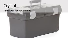  Presentation with photo - PPT theme having toolbox isolated object photo white background and a light gray colored foreground